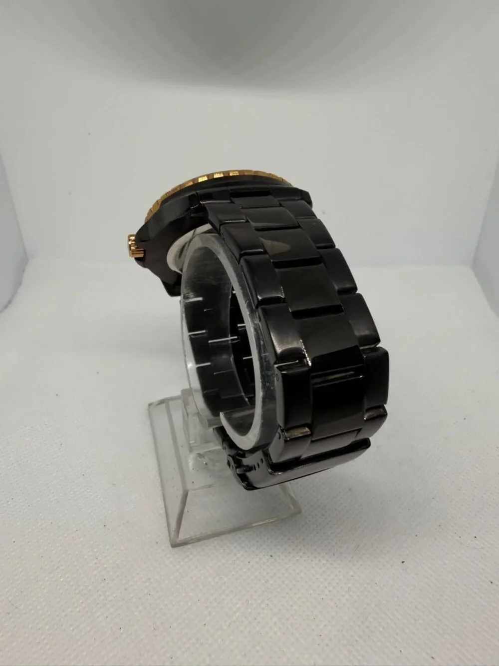 Biden BD014 Men's Chronograph Watch Black Stainless Steel Black & Gold Bezel